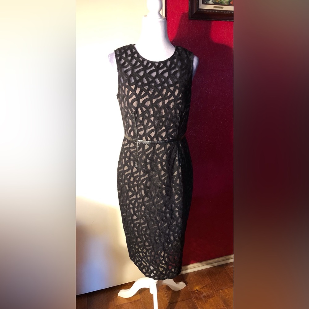 Vince Camuto Sleeveless Dress with Sheer Hem